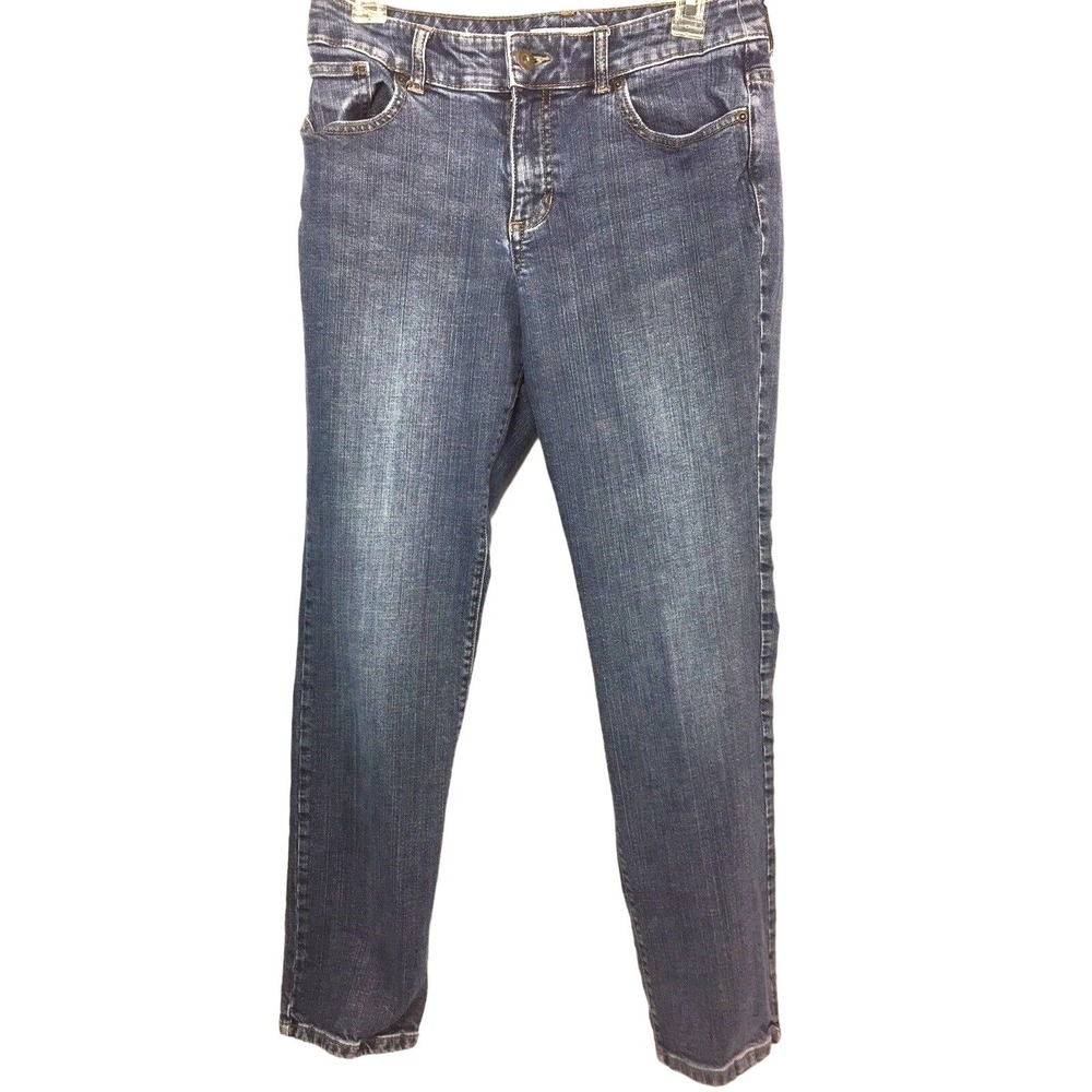 Chicos Jeans Womens XS Short 29" W Platinum Medium Wash Denim‎ Straight Stretch